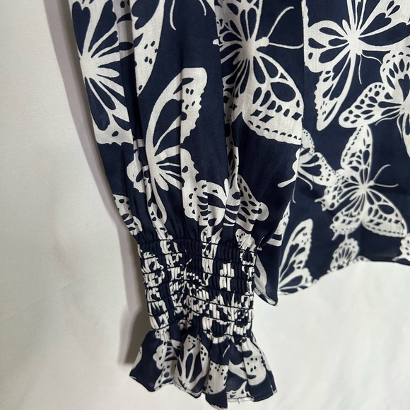 NWOT KATE SPADE NEW YORK Spring Flight Voile Shirt - Navy & White - Picture 3 of 5